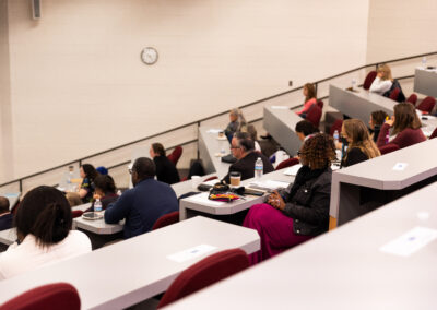 audience listening intently
