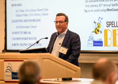 2025-First-Literacy-Spelling-Bee-Jim-At-Podium